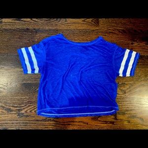 Women's American Eagle Game Day Halter Crop Top - XS Blue Striped